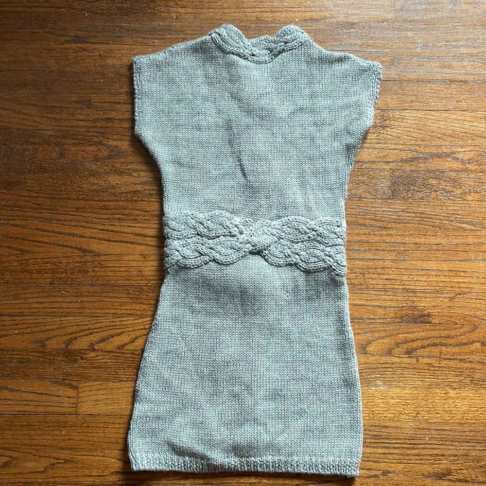 Vintage ADAM Adam Lippes Gray Handwoven Baby Alpaca Sleeveless Mini Dress - Picture 7 of 8